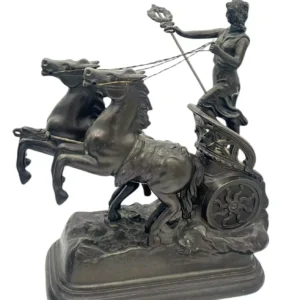 Wonderful Roman Chariots Figural Clock Garnitures, ca 1905, view 2