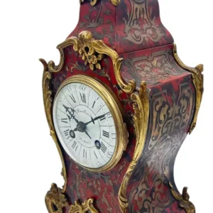 Impressive Antique Edwardian inlaid Art Nouveau Mantel Clock C1905, view 2