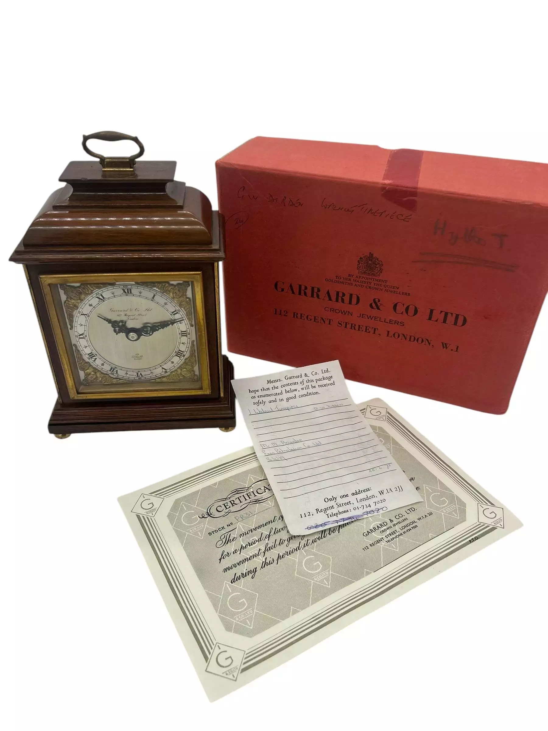 Antique Edwardian satinwood inlaid Mantel Clock C1910, view 6