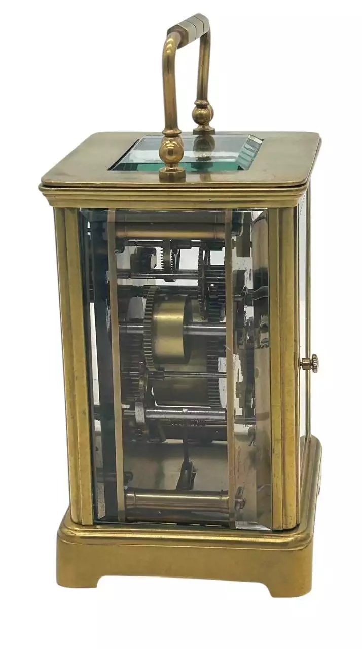 Exquisite Antique French 8 day Carriage clock with Alarm feature, ca 1900, view 3