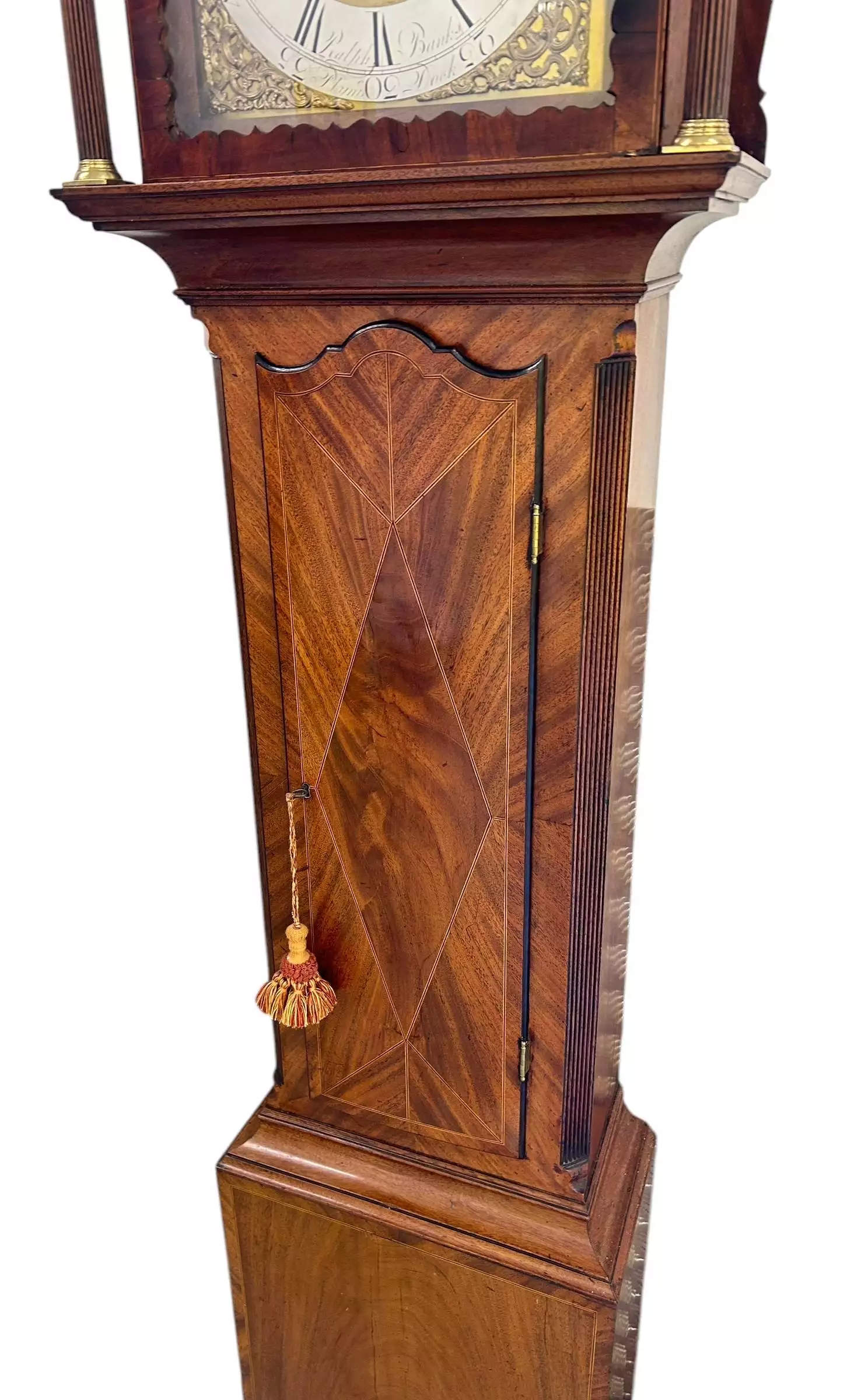 Fabulous “Plymouth Dock Banks” Longcase Clock, ca1810, view 3
