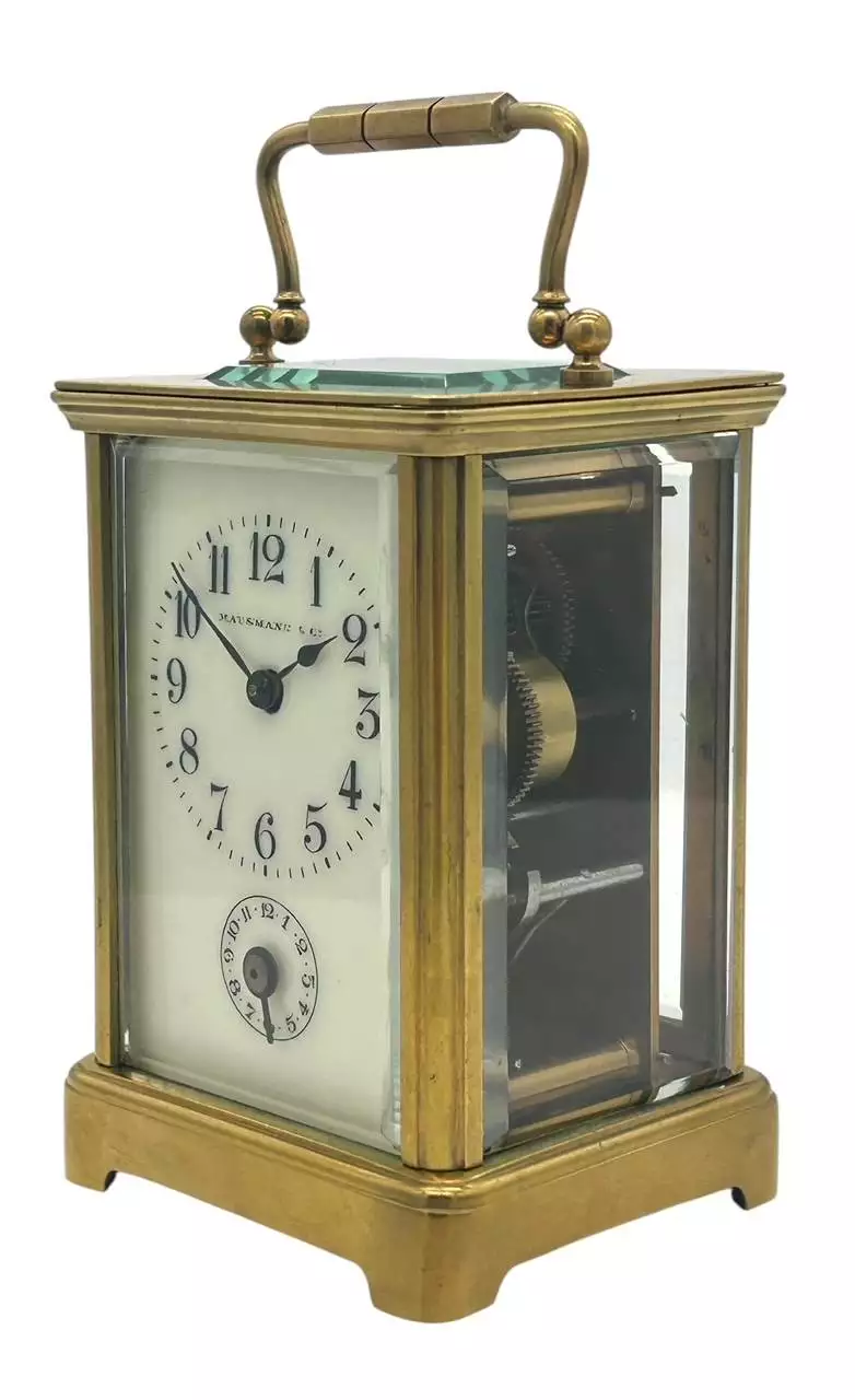 Exquisite Antique French 8 day Carriage clock with Alarm feature, ca 1900, view 5
