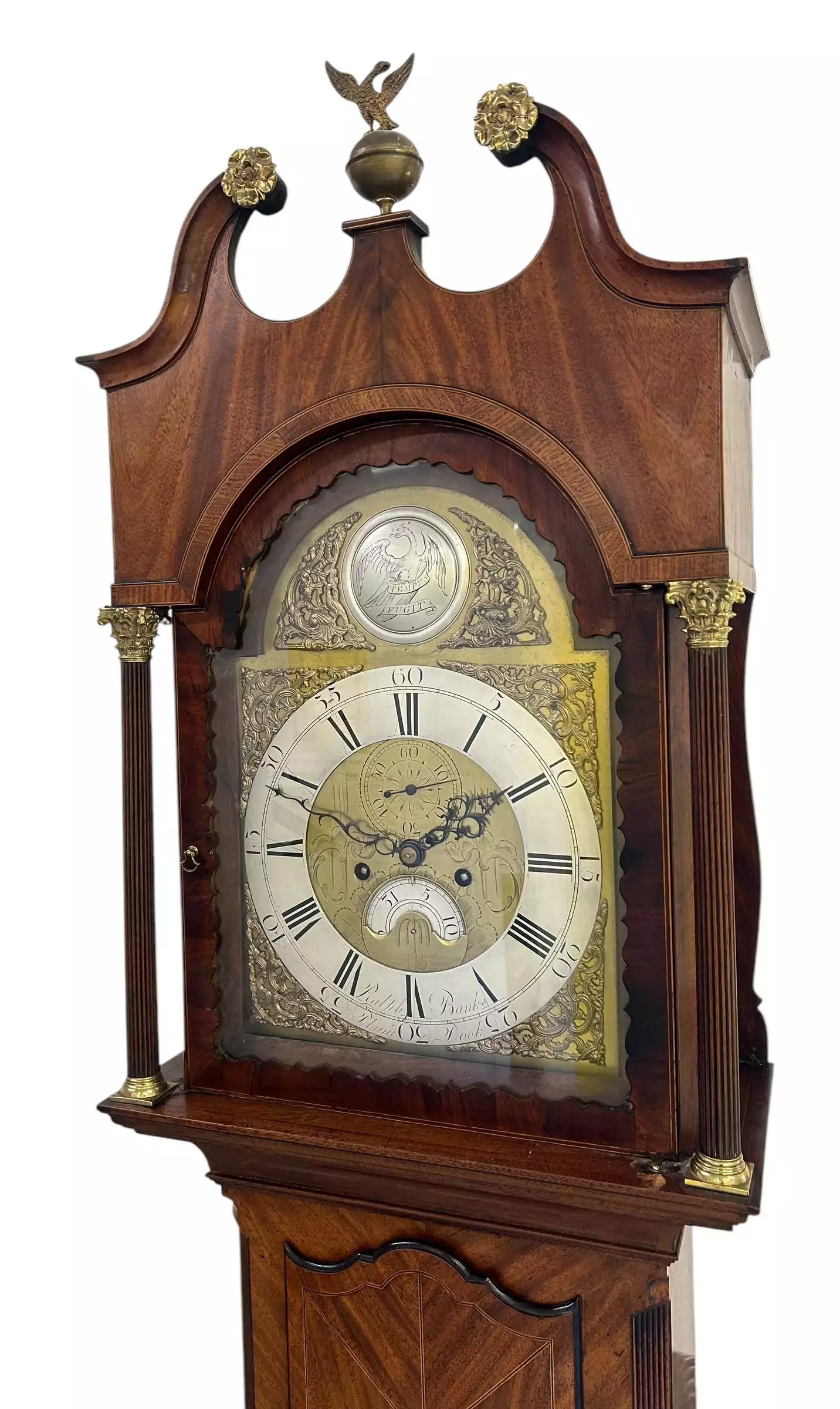Fabulous “Plymouth Dock Banks” Longcase Clock, ca1810, view 4
