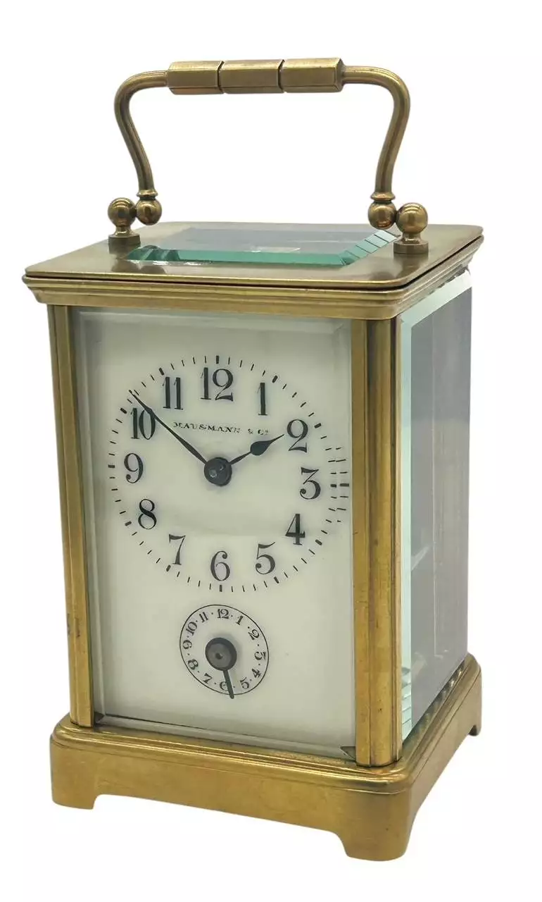 Exquisite Antique French 8 day Carriage clock with Alarm feature, ca 1900, view 6