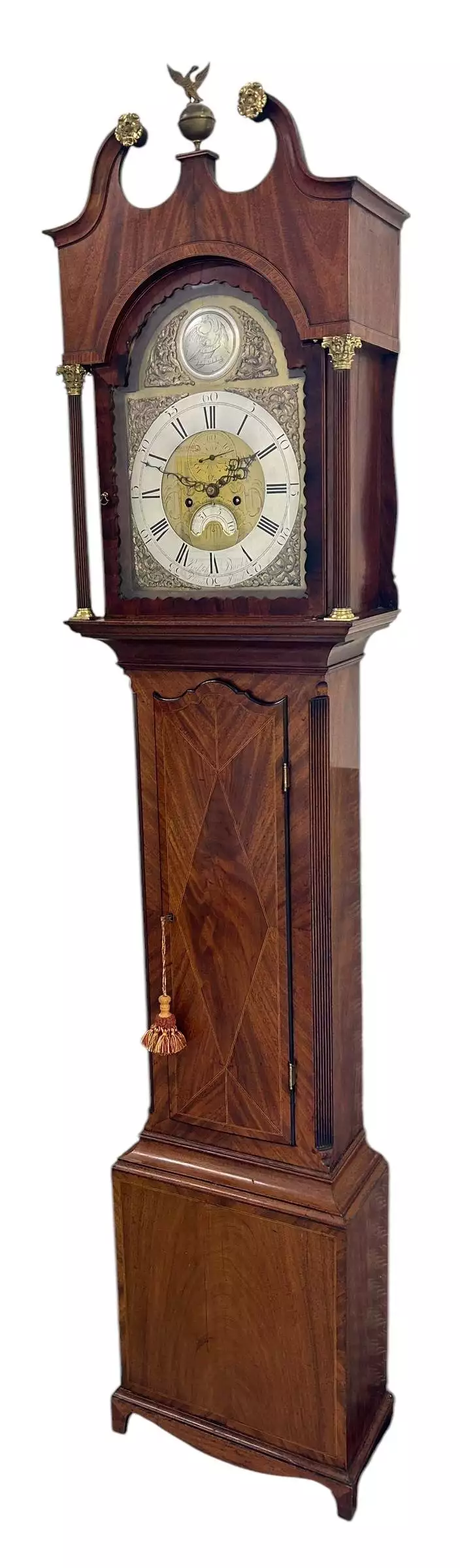Fabulous “Plymouth Dock Banks” Longcase Clock, ca1810, view 5