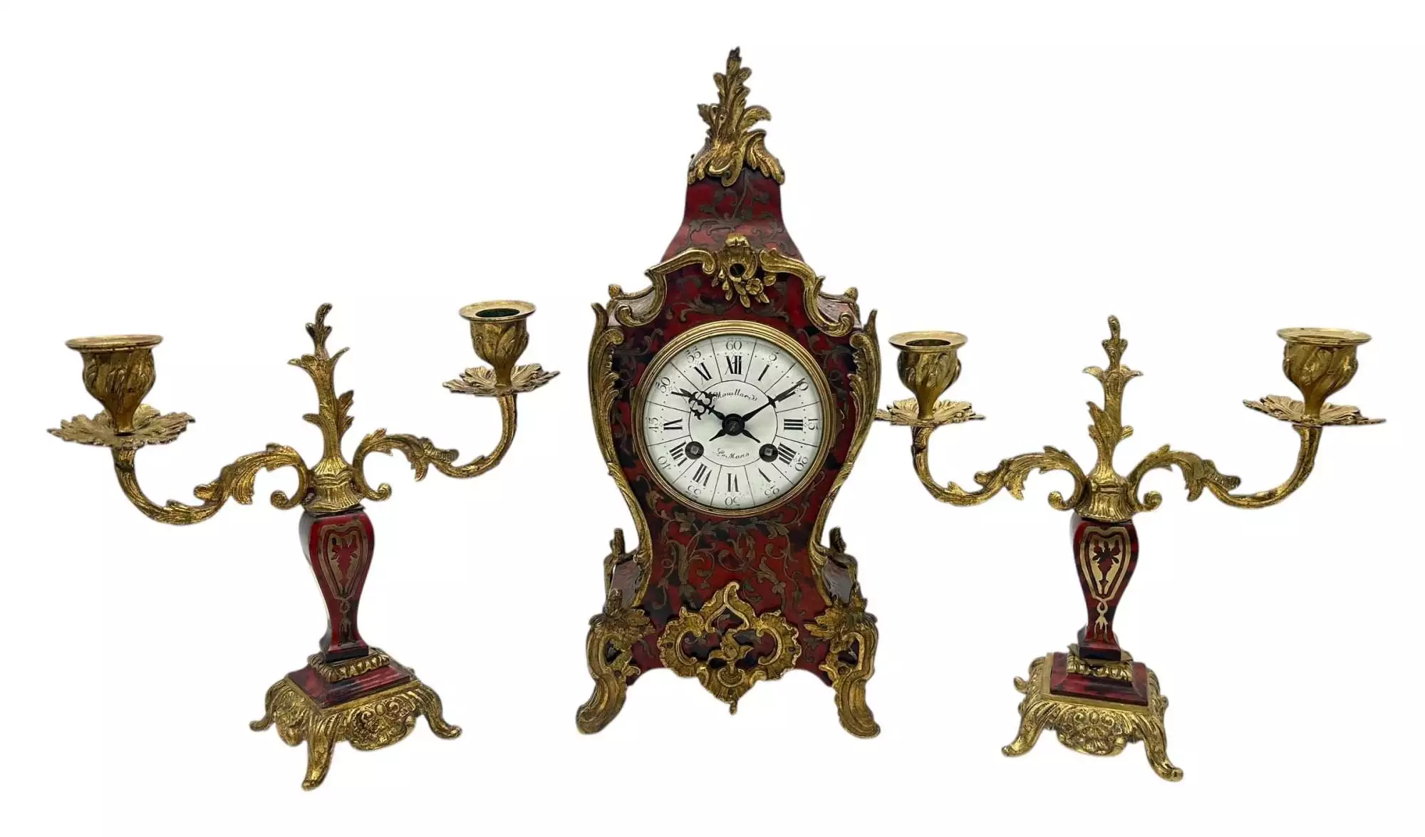 Impressive Antique Edwardian inlaid Art Nouveau Mantel Clock C1905