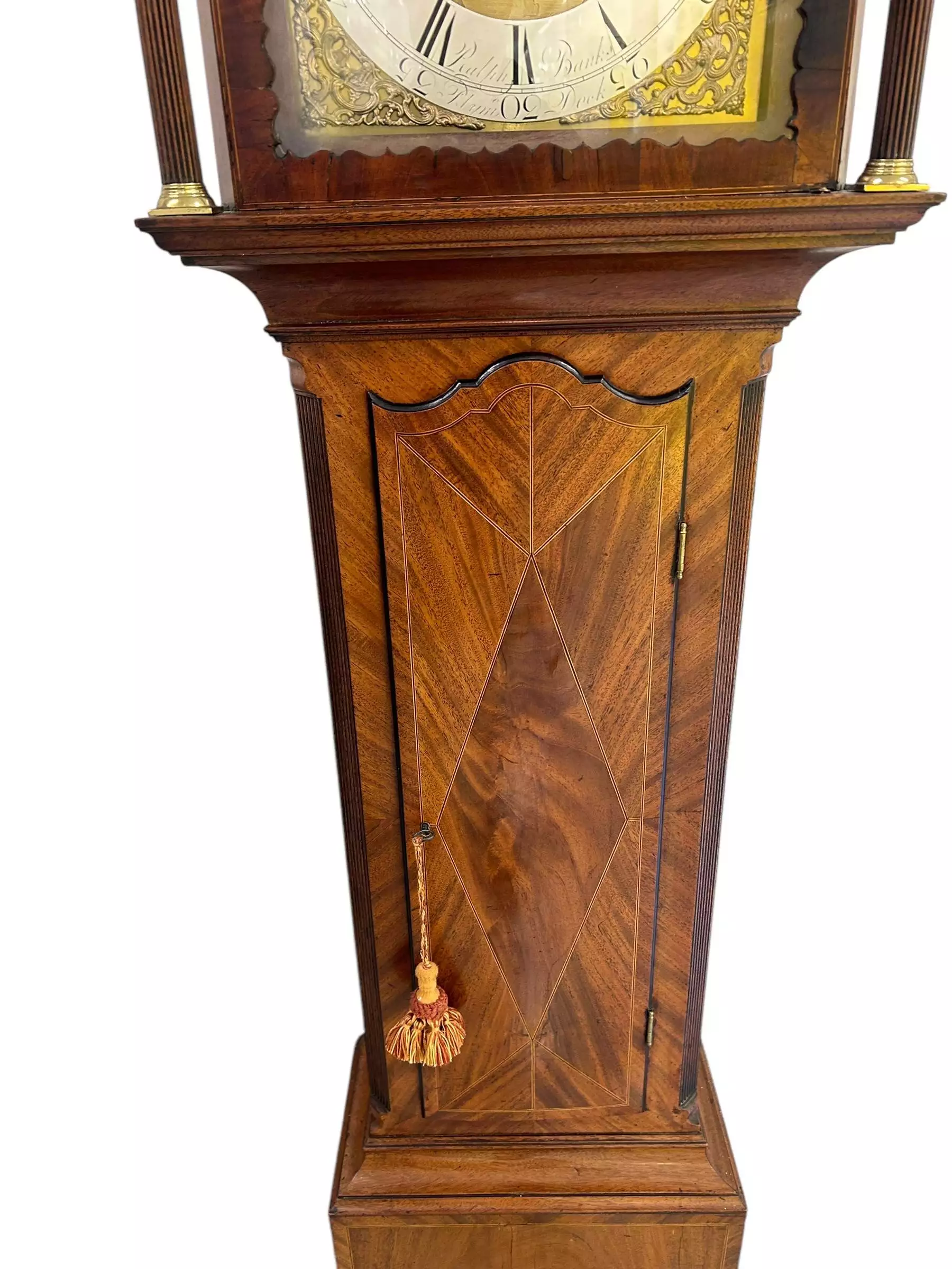 Fabulous “Plymouth Dock Banks” Longcase Clock, ca1810, view 7