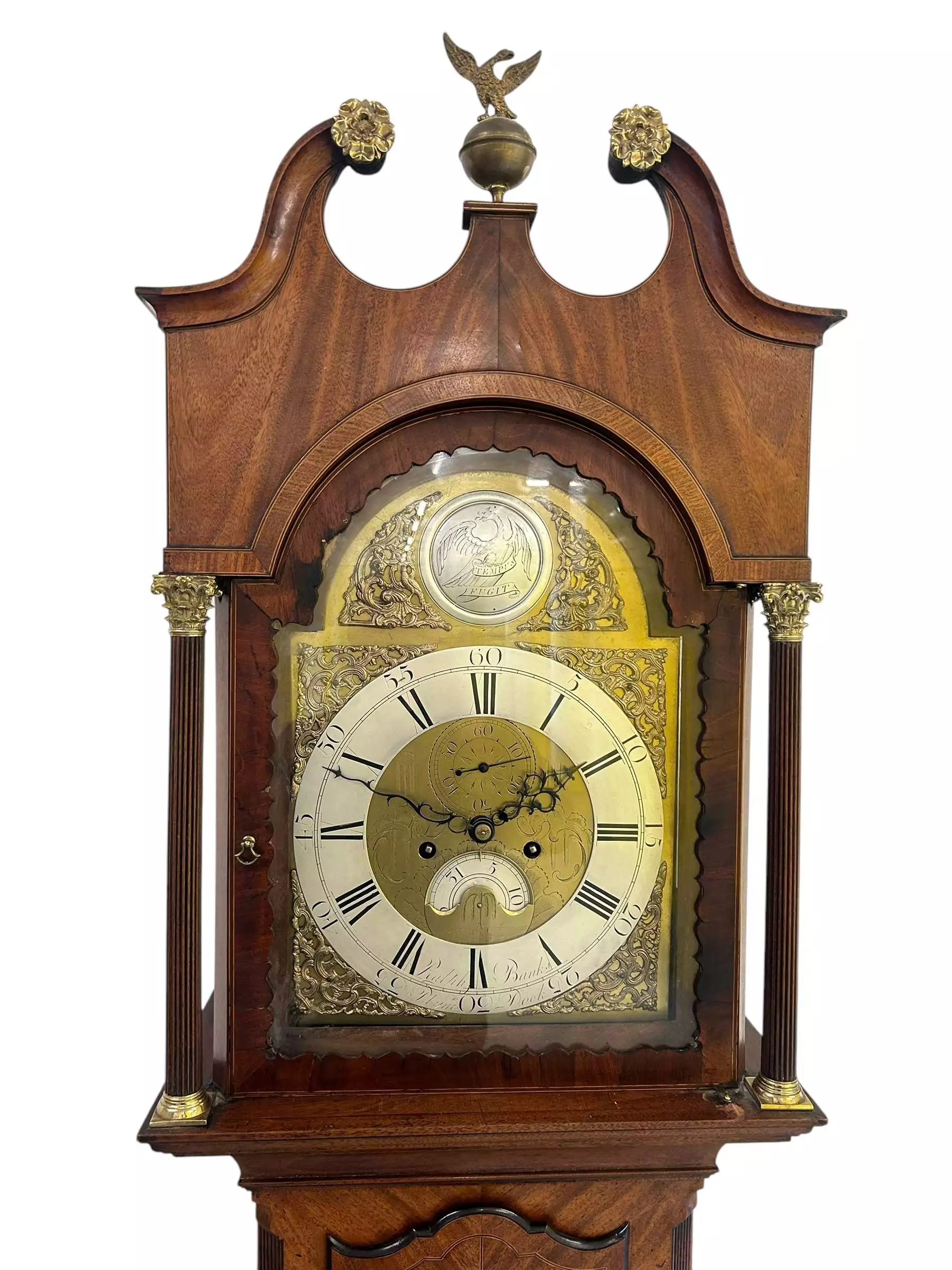 Fabulous “Plymouth Dock Banks” Longcase Clock, ca1810, view 8