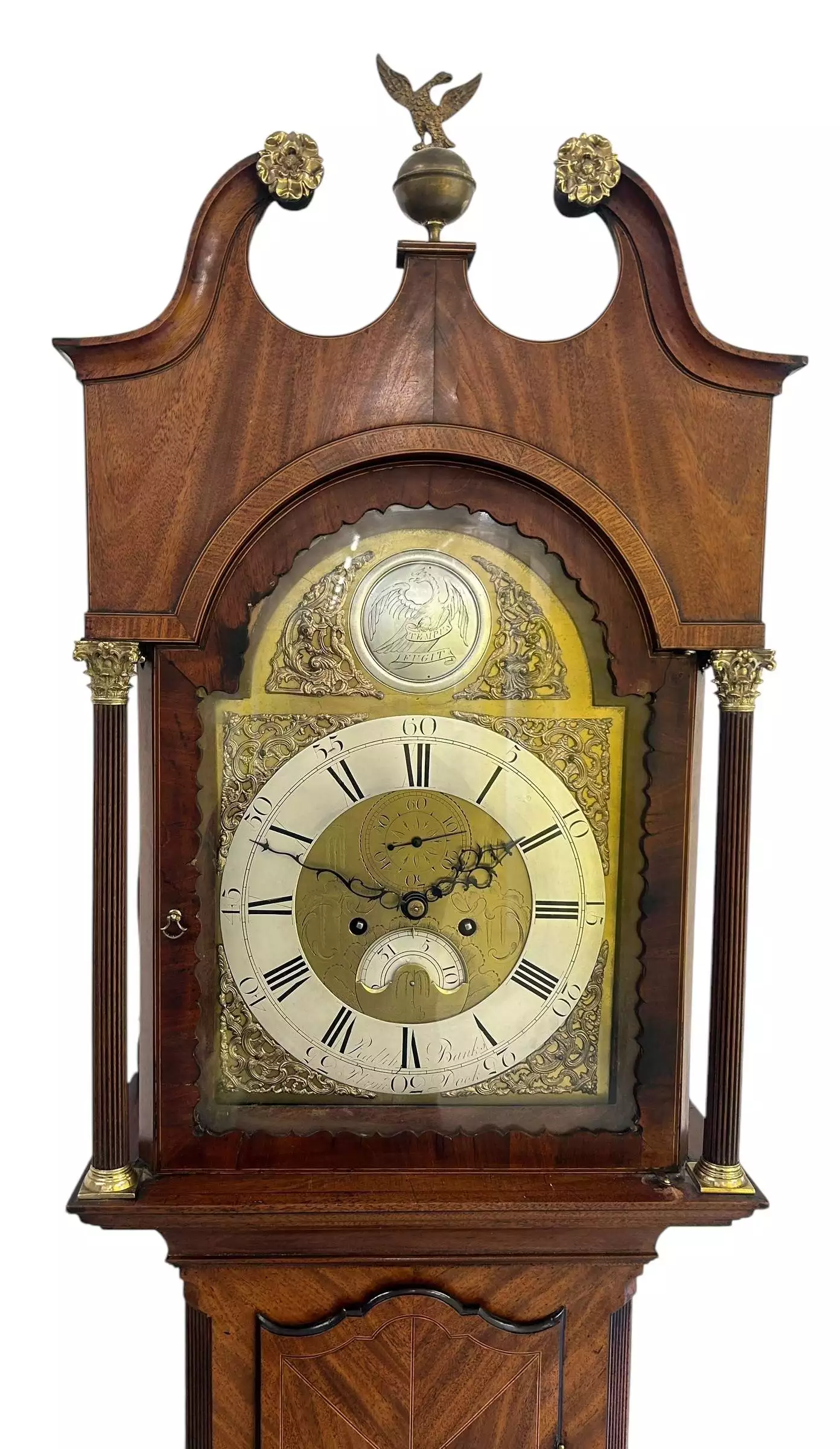 Fabulous “Plymouth Dock Banks” Longcase Clock, ca1810, view 12