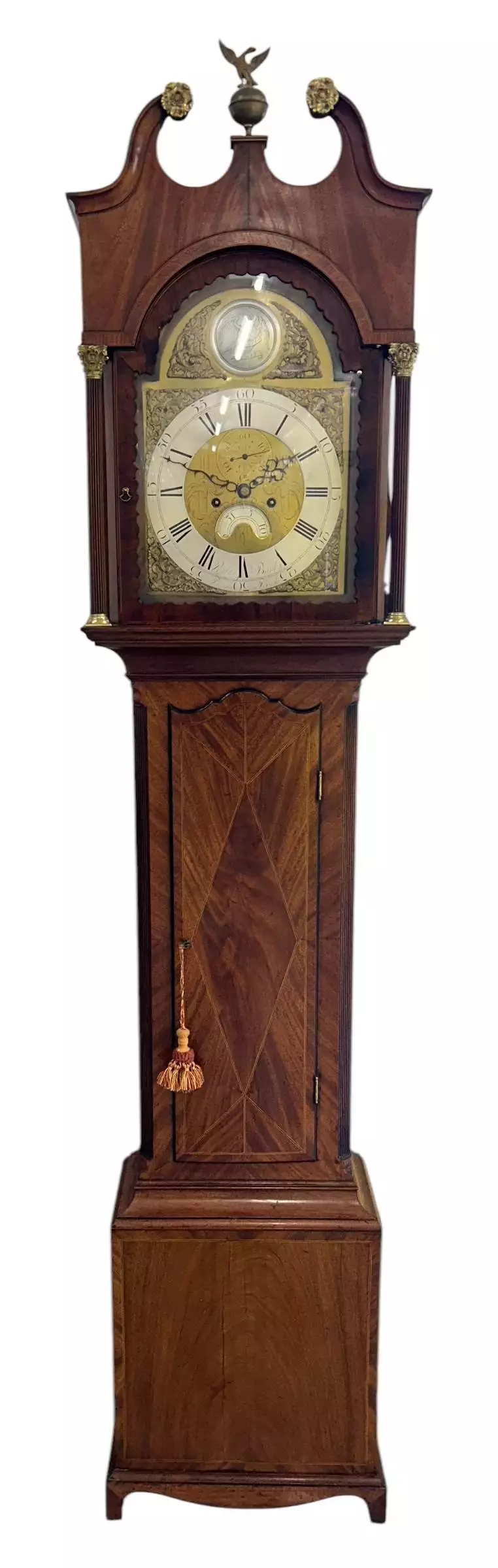 Fabulous “Plymouth Dock Banks” Longcase Clock, ca1810, view 13