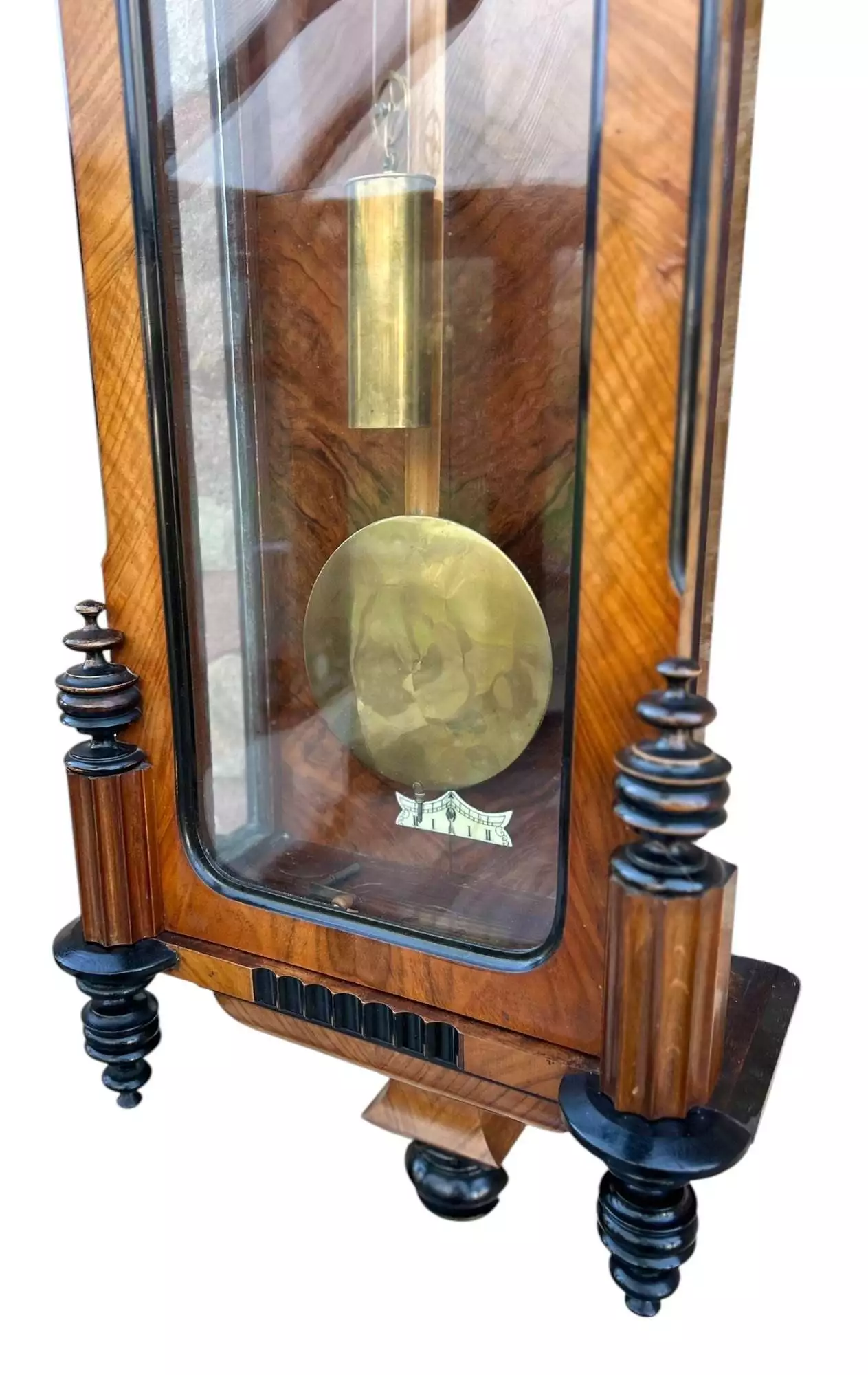 French Beige Antique Hand painted Chinoiserie mantel Clock C1900, view 2