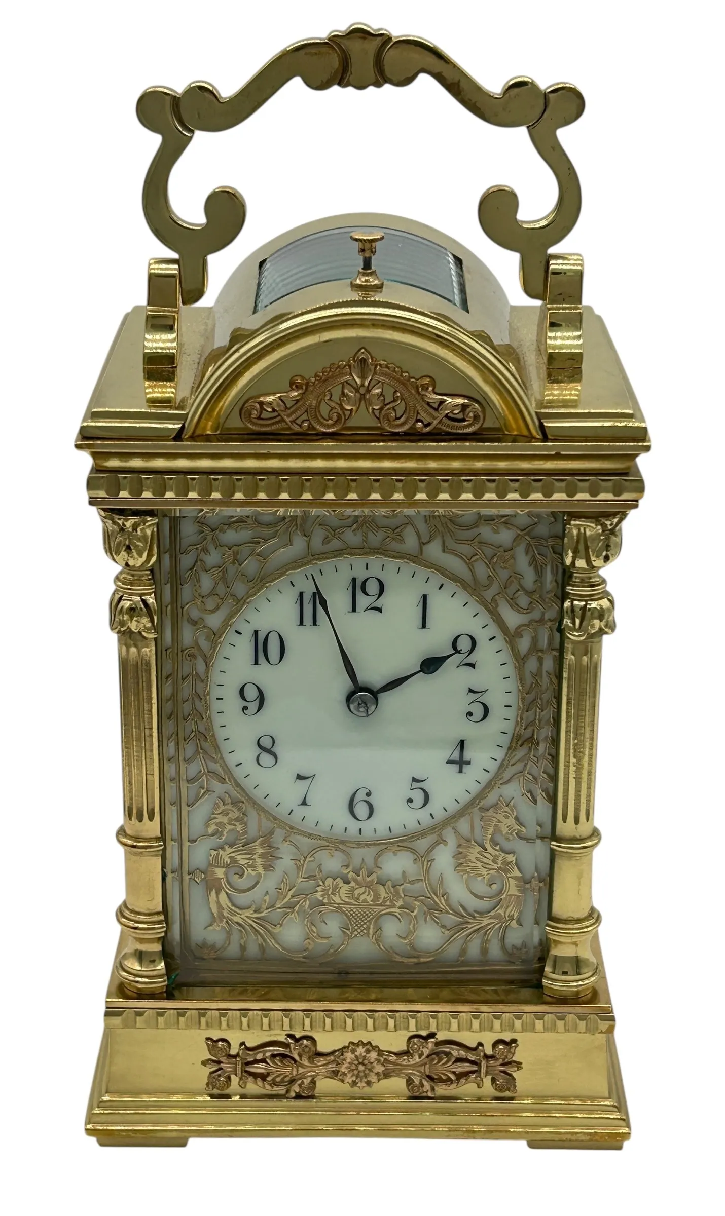 Fine Rare Victorian Mantel Clock, French 8-Day Carriage Clock With Repeat Feature, view 4