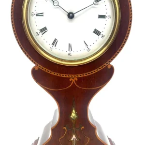 Quality Solid Mahogany Mantel Clock, Satinwood & MOP inlay - 8-Day Mantle Clock, Circa 1900