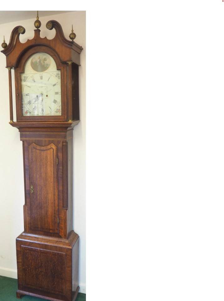 Solid Mahogany & Oak English Longcase Clock, view 4