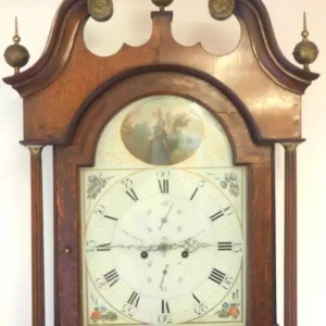 Solid Mahogany & Oak English Longcase Clock, view 2