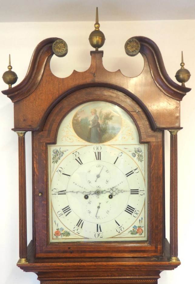 Solid Mahogany & Oak English Longcase Clock, view 2
