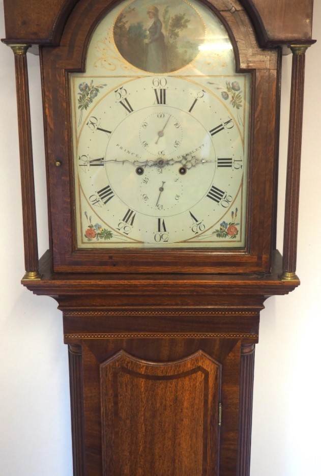 Solid Mahogany & Oak English Longcase Clock, view 5