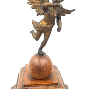 Bronze Ormolu Cubed Shaped Mantel Clock, 8 Day Striking Clock