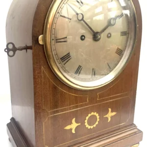 Antique French Walnut & Ebonised Bracket Clock, Striking 8-Day Mantle Clock C1900