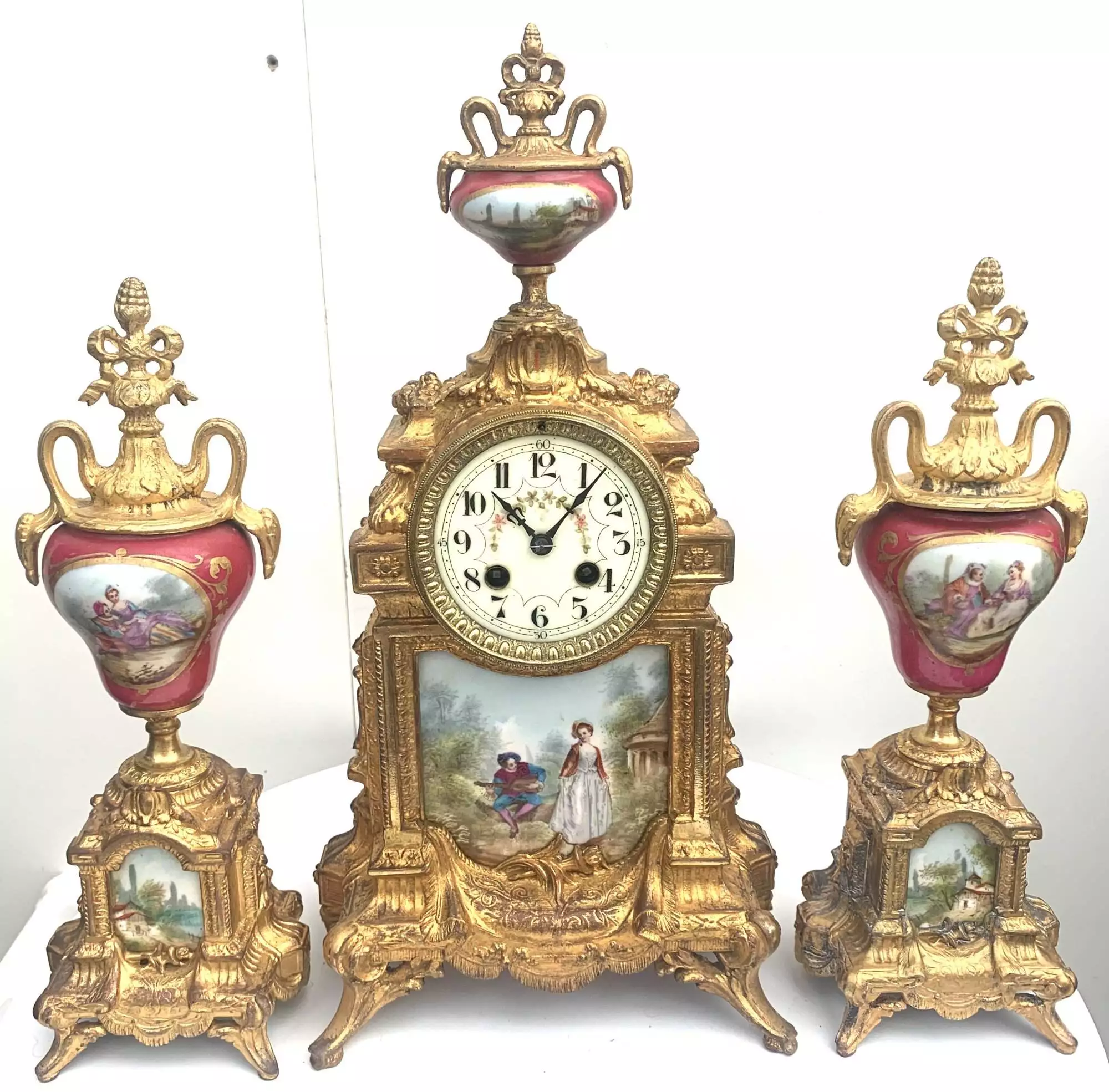 Fine Antique French Ormolu Bronze Mantel Clock - Striking 8-Day Mantle Clock c1900, view 9