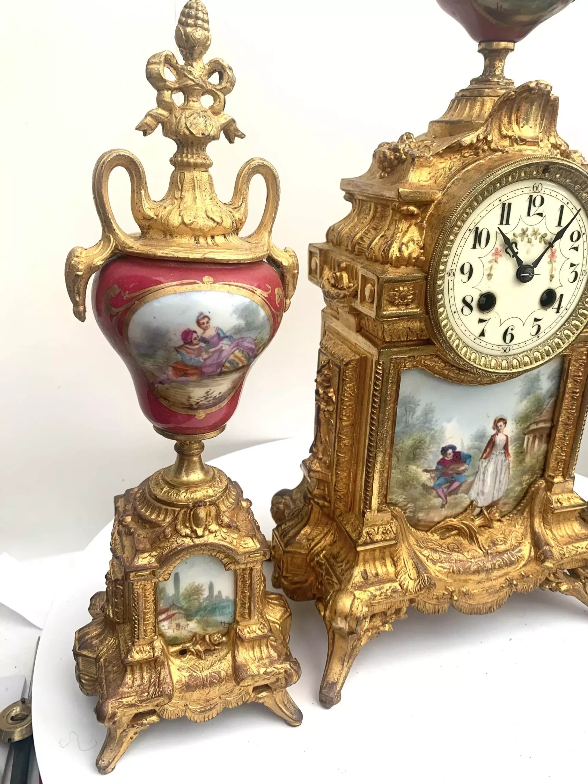 Fine Antique French Ormolu Bronze Mantel Clock - Striking 8-Day Mantle Clock c1900, view 8