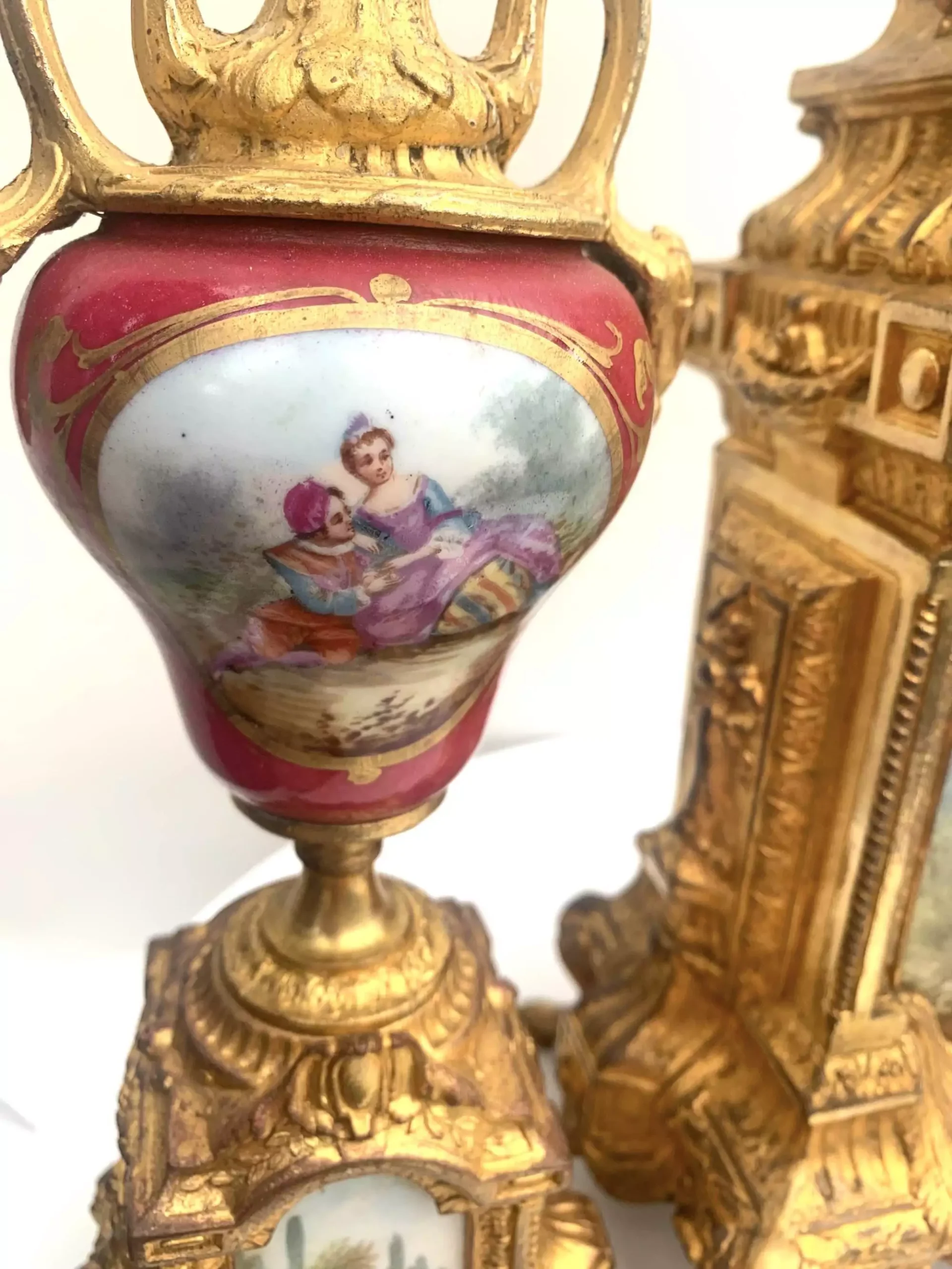 Fine Antique French Ormolu Bronze Mantel Clock - Striking 8-Day Mantle Clock c1900, view 7