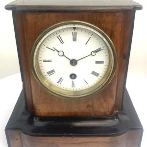 Antique French Walnut & Ebonised Bracket Clock, Timepiece 8-Day Mantle Clock C1900