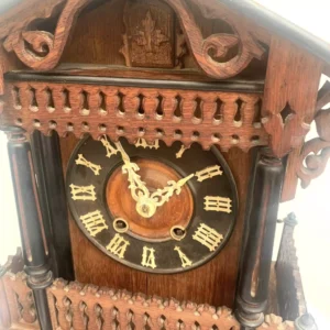 French Empire Marble Portico Clock Pillar Striking 8-Day Mantel Clock by Signed