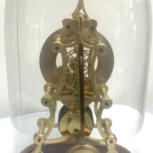 Antique French Empire Marble Portico Clock Pillar Striking 8-Day Mantel Clock by Signed