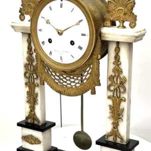 French Empire Portico Clock With Barley Twist Columns Striking 8-Day Mantel Clock, view 2