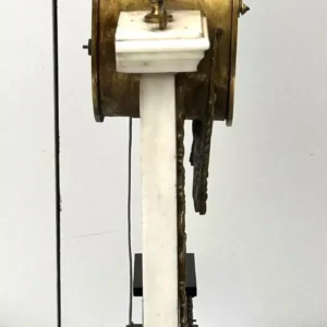 19THC Swan Neck Pediment Longcase Clock Arched Silver & Brass Dial 8 Day Movement Signed Nathanid Washboun Gloucester, view 2