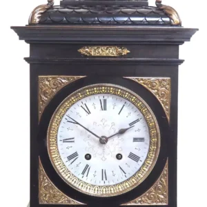 Superb Antique German Ebony 8-Day Mantel Clock Gong Striking Bracket Clock by Lenzkirch, view 2