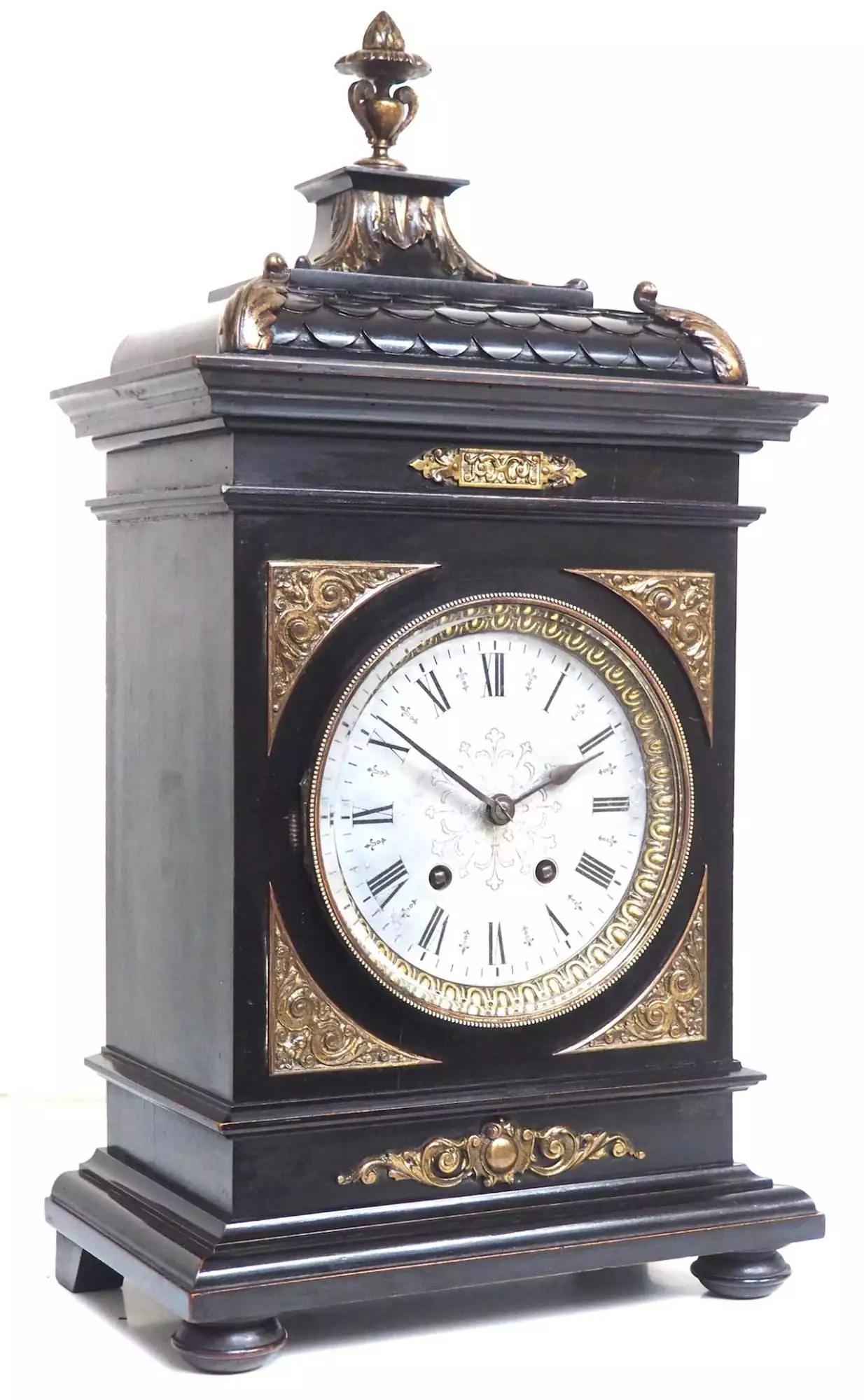 French Antique Mantel Clock, 8-Day Taj Mahal Carved Mantle Clock C1860, view 5