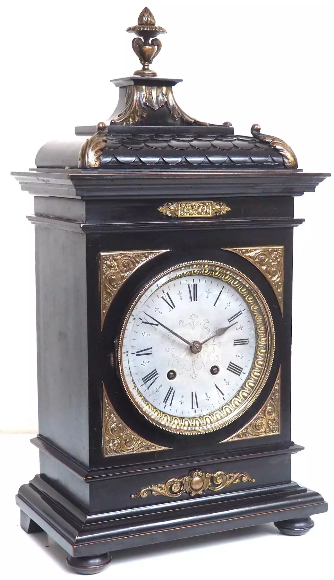 French Antique Mantel Clock, 8-Day Taj Mahal Carved Mantle Clock C1860, view 4