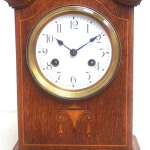 Wow! Antique French Flame Mahogany Bracket Clock - 8-Day Striking Mantle Clock
