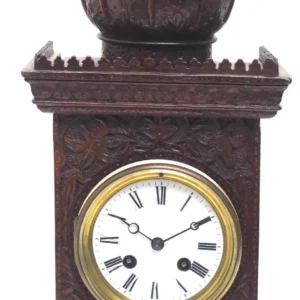 Wow! Antique French Flame Mahogany Bracket Clock - 8-Day Striking Mantle Clock, view 6