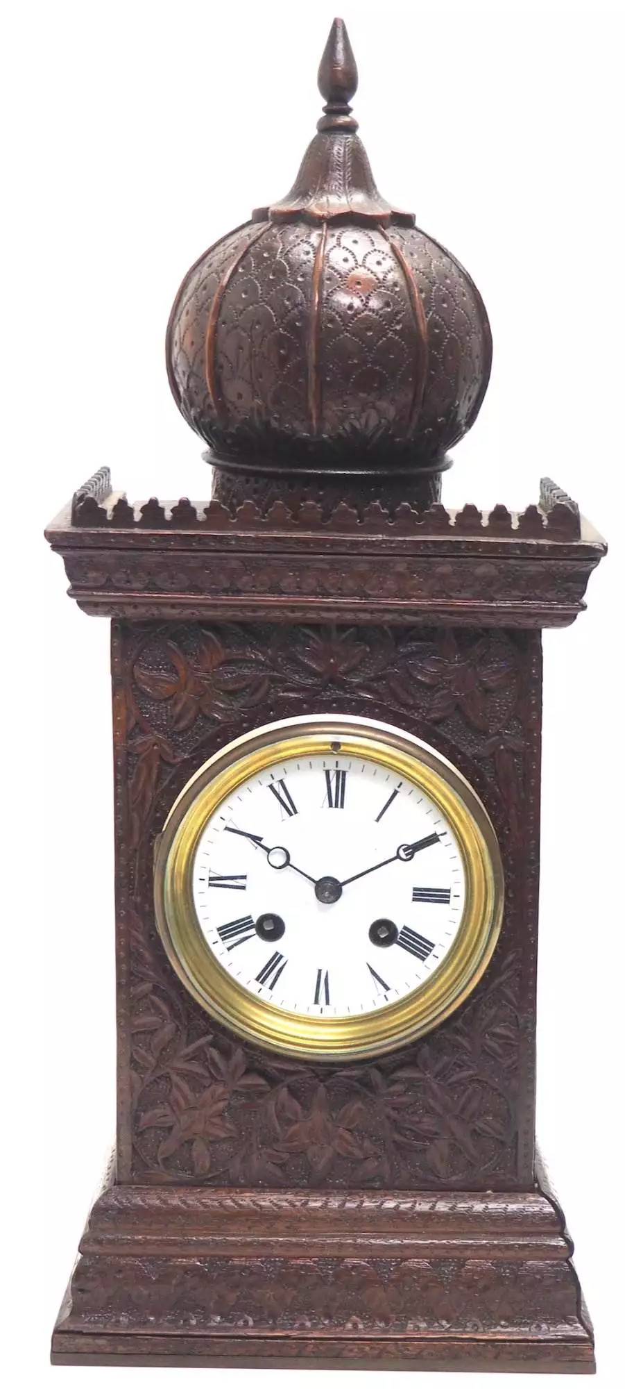 Wow! Antique French Flame Mahogany Bracket Clock - 8-Day Striking Mantle Clock, view 6