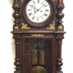 Rare Antique French 8-Day Carriage Clock Serpentine Case Fleur De Lis Decorations