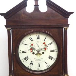 Antique French 8-Day Carriage Clock Unusual Masked Dial Case with Enamel Dial