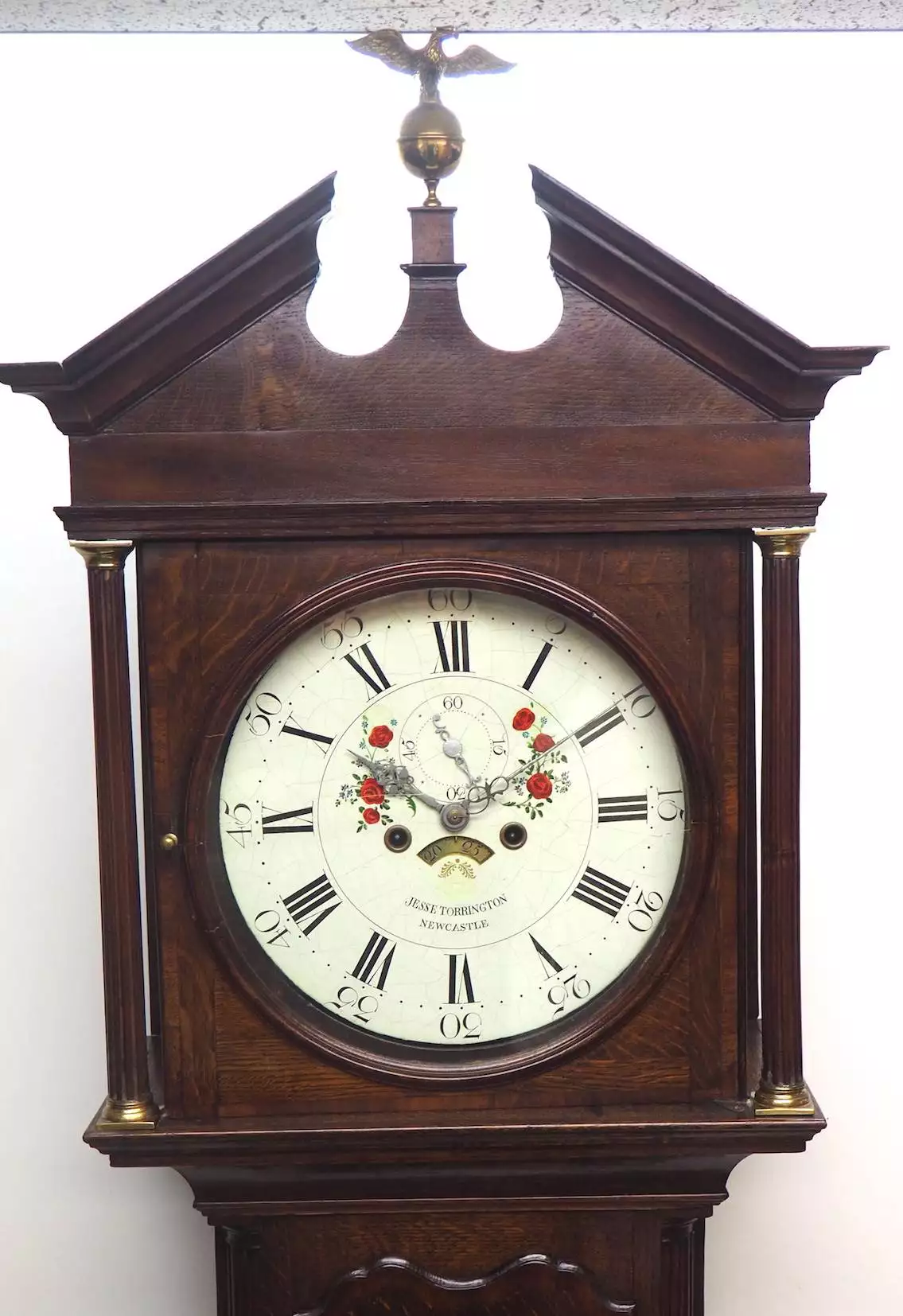 Antique French 8-Day Carriage Clock Unusual Masked Dial Case with Enamel Dial