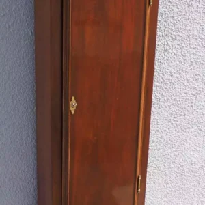 Impressive Solid Mahogany Tulip Cased Timepiece Clock with Satinwood Inlaid, view 2