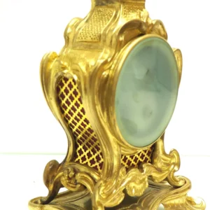 Antique German mahogany 8-Day Mantel Clock Inlaid Musical Bracket Clock by HAC, view 2