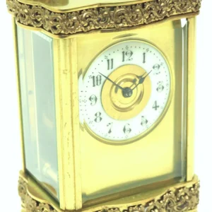 Antique Mahogany Inlaid Mantel Clock - 8 Day miniature Bracket Clock C1870