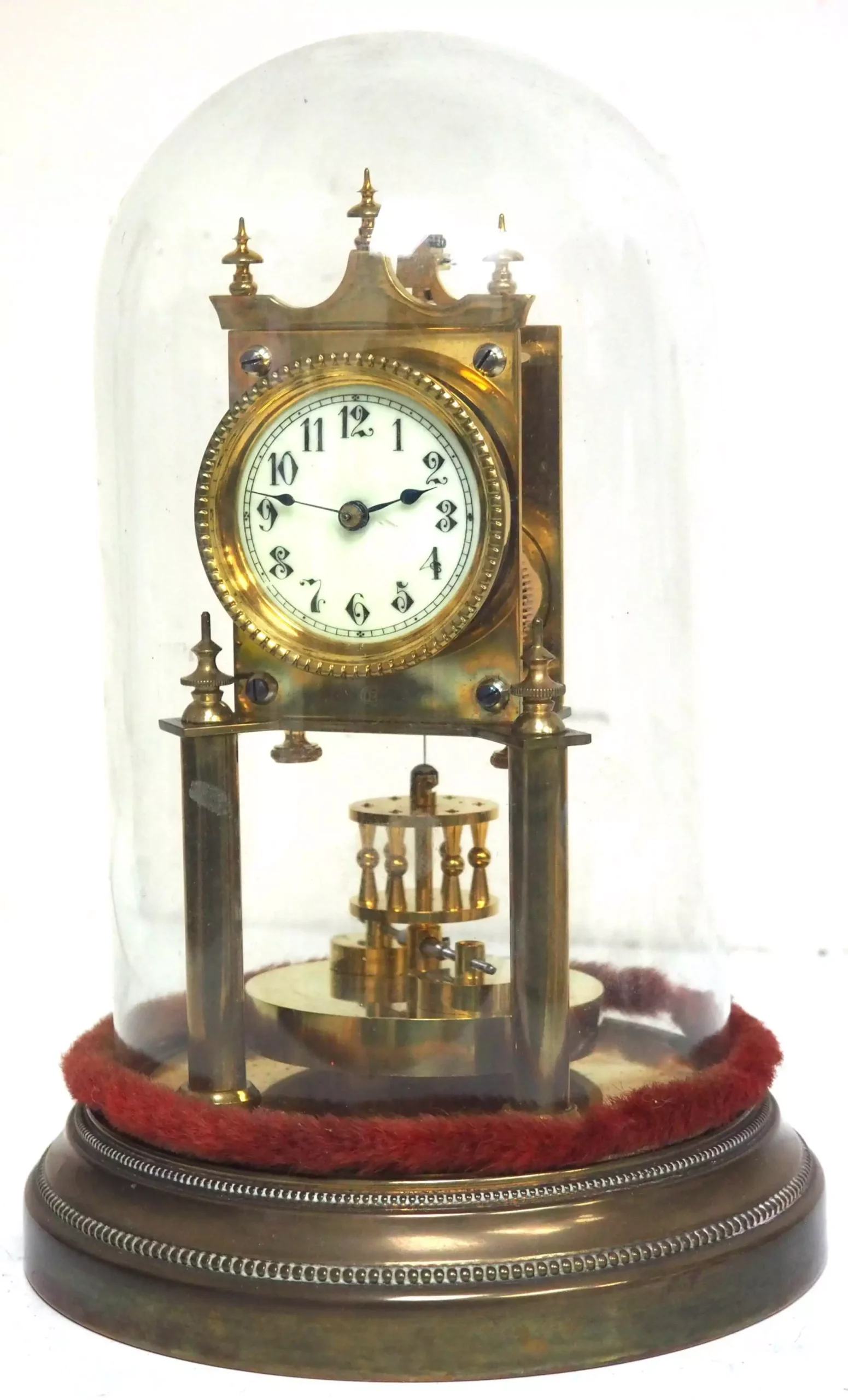 Antique Ormolu Bronze Mantel Clock Trumpet Playing Child Solid Bronze Bell Striking 8-Day Mantle Clock, view 7