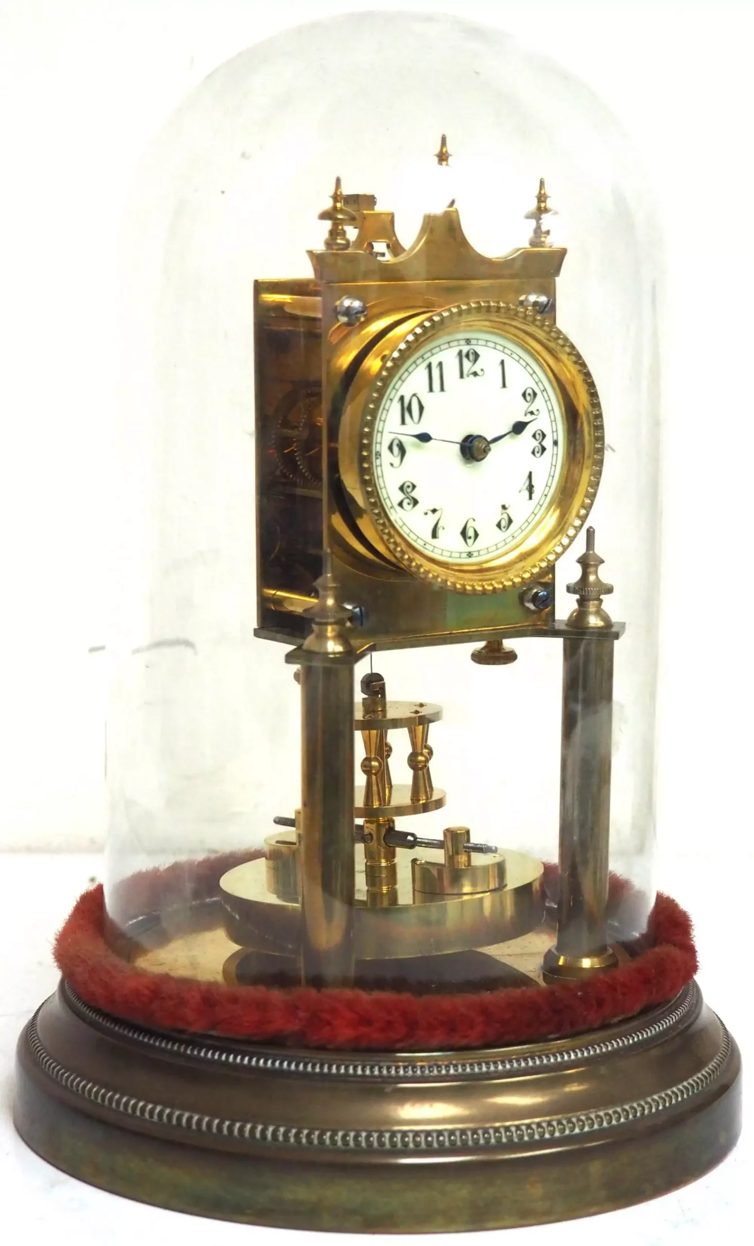 Antique Ormolu Bronze Mantel Clock Trumpet Playing Child Solid Bronze Bell Striking 8-Day Mantle Clock, view 6