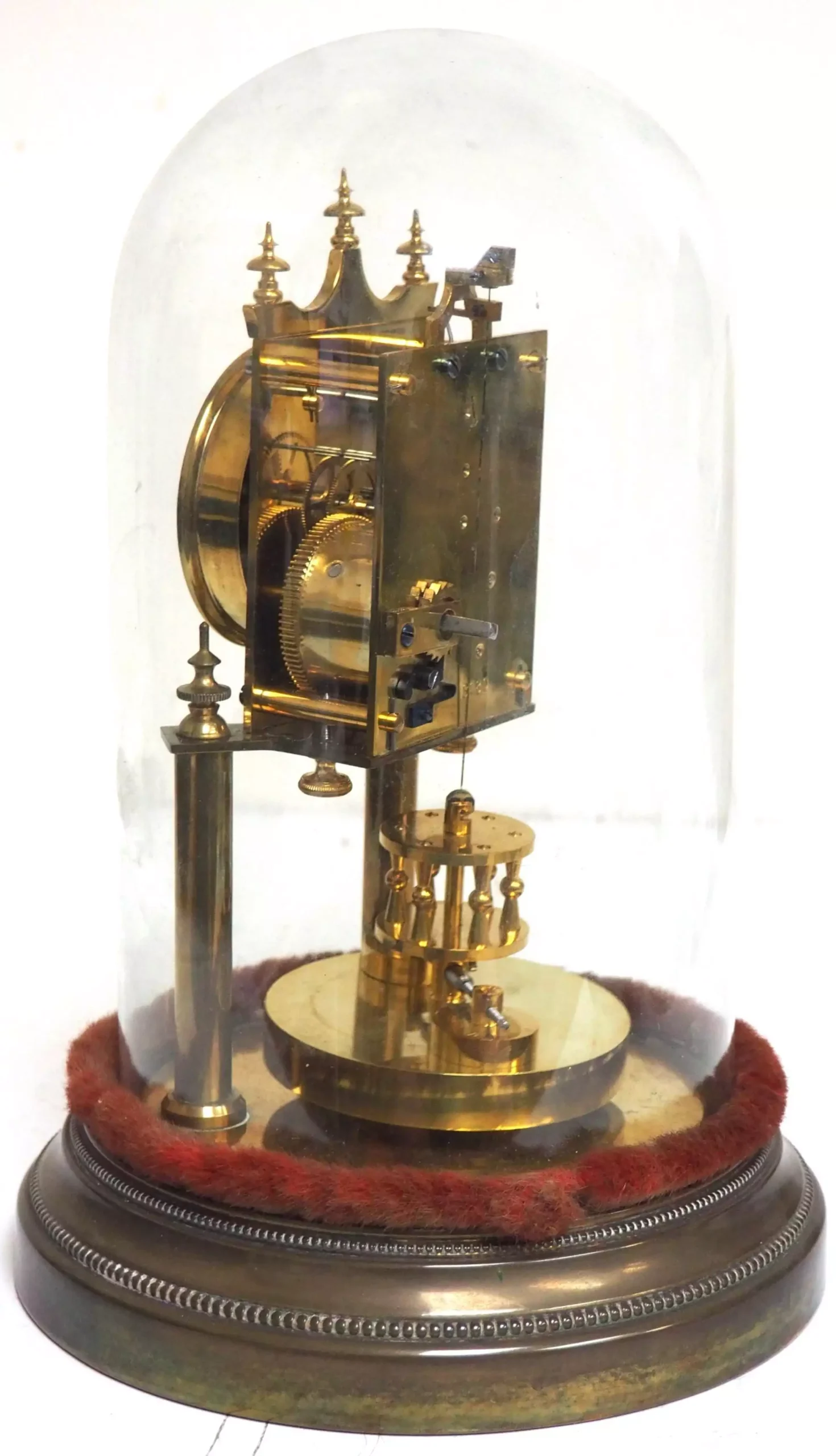 Antique Ormolu Bronze Mantel Clock Trumpet Playing Child Solid Bronze Bell Striking 8-Day Mantle Clock, view 4