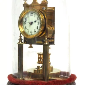 Antique Ormolu Bronze Mantel Clock Trumpet Playing Child Solid Bronze Bell Striking 8-Day Mantle Clock, view 2