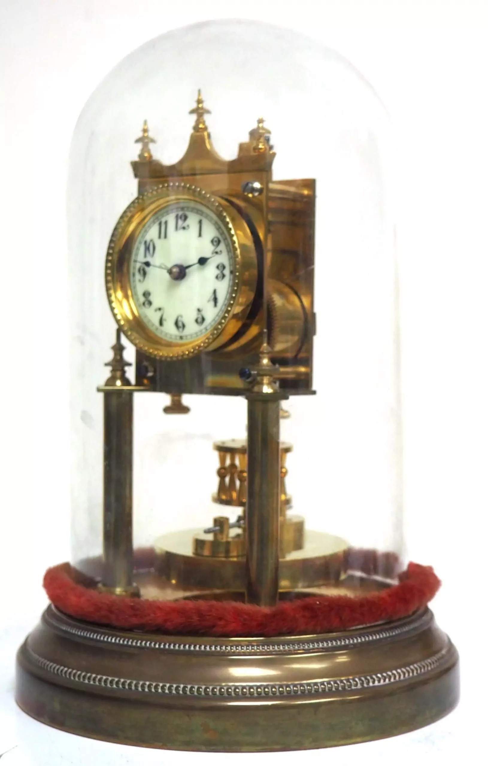 Antique Ormolu Bronze Mantel Clock Trumpet Playing Child Solid Bronze Bell Striking 8-Day Mantle Clock, view 2