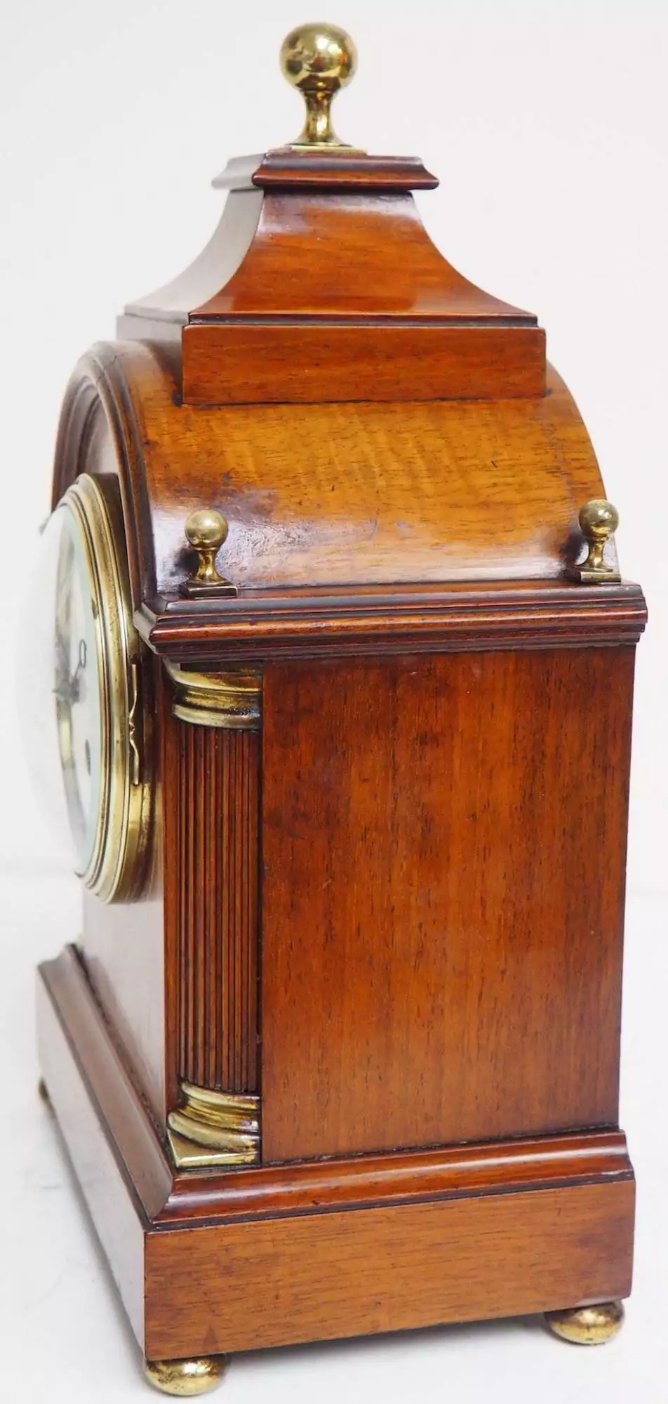Fine French Ormolu Mantel Clock Scrolling Floral Case Striking 8-Day Mantle Clock, view 4