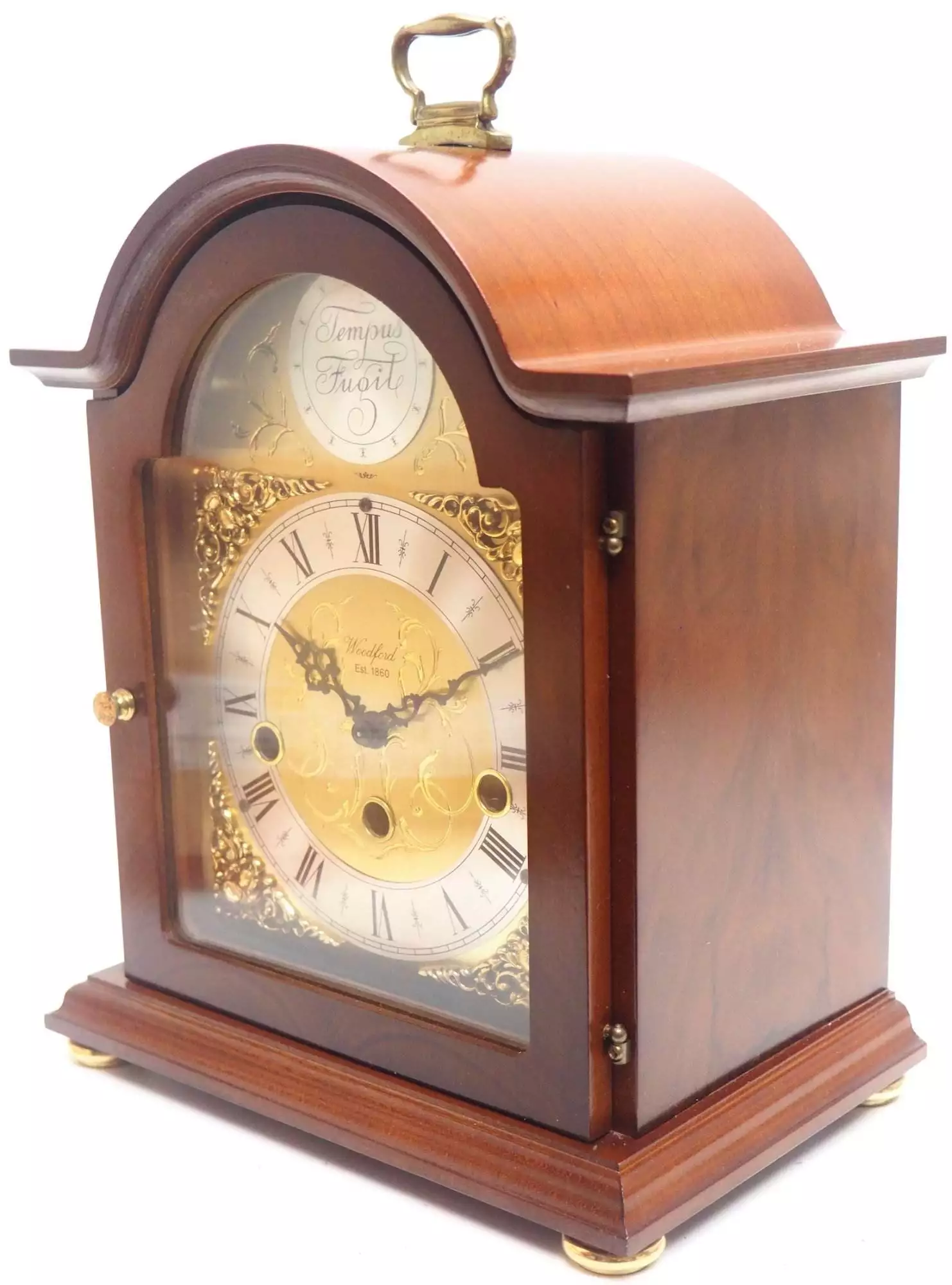 Marvellous French 8-Day Striking Slate Clock, Grey Marble Inlay Visible Escapement=, view 2